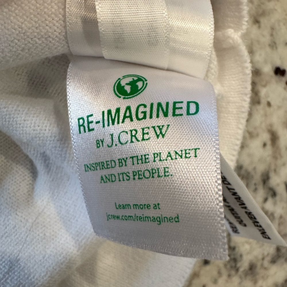 J.Crew LOVE Tennis Sweater Small White Cotton Re-Imagined - Picture 5 of 9